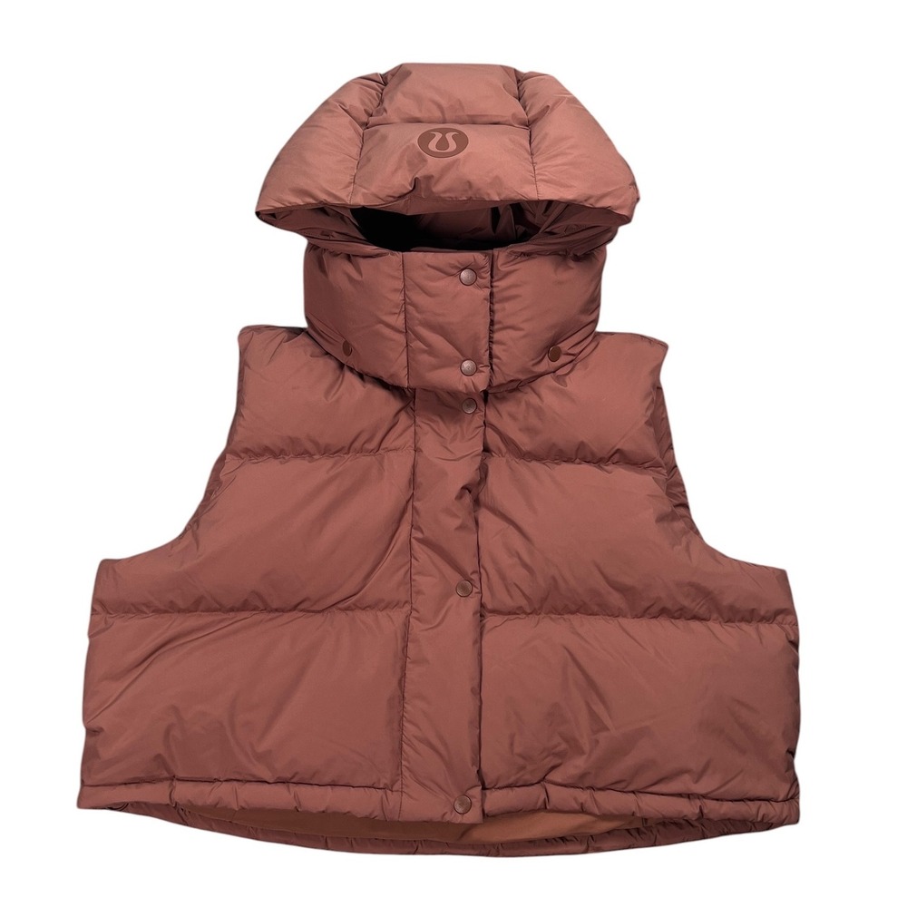 Lululemon Wunder Puff Vest Roasted Brown Cropped 600 Womens 12  Down Puffer